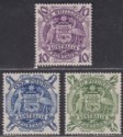 Click for more photos and details Australia 1949-50 KGVI Coat of Arms 10sh, £1, £2 Mint SG224b-224d cat £140
