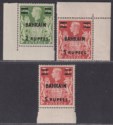 Click for more photos and details Bahrain 1948 King George VI 2r on 2sh6d, 5r on 5sh Surcharges Mint SG59-60