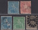 Click for more photos and details Barbados 1855-70 QV unwatermarked Britannia Selection to 1sh Used / Unused