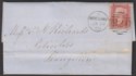 Queen Victoria 1859 1d Red Used Entire Wrexham to Llangollen w THE MOSS backstmp