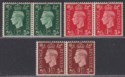 Click for more photos and details King George VI 1938 Watermark Inverted ½d 1d 1½d Pairs Mint SG462Wi-464Wi c £130