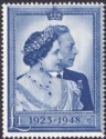 Click for more photos and details King George VI 1948 Royal Silver Wedding £1 Blue Mint SG494 cat £40