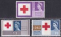 Click for more photos and details QEII 1963 Red Cross Centenary Congress Phosphor Set UM Mint SG642p-644p cat £65