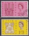Click for more photos and details QEII 1963 Freedom from Hunger Phosphor 2½d, 1sh3d Used SG634p-635p cat £24