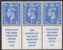 Click for more photos and details King George VI 1952 1d Light Ultramarine Booklet Pane Mint SG504d cat £18