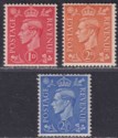 Click for more photos and details King George VI 1942 Pale Colours 1d, 2d, 2½d Wmk Sideways Mint cat £48