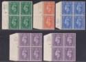 Click for more photos and details King George VI 1941 ½d, 2d, 2½d, 3d Control Pair / Blocks of 4 Mint