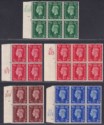 Click for more photos and details King George VI 1937 ½d, 1d, 1½d, 2½d Control Blocks Mint