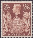 Click for more photos and details King George VI 1939 2sh6d Brown Mint SG476 cat £100 with top perf staining