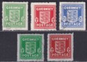 Click for more photos and details Guernsey 1941-44 KGVI War Occupation Selection to 2½d Used SG1-5 cat £64
