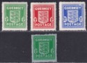 Click for more photos and details Guernsey 1941-44 KGVI War Occupation Selection to 2½d Mint SG1-4