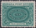 Click for more photos and details Canada 1898 QV Special Delivery 10c Blue-Green Mint SG S1 cat £90