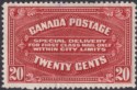 Click for more photos and details Canada 1922 KGV Special Delivery 20c Carmine-Red Mint SG S4 cat £42 FAULTY