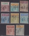 Click for more photos and details Ceylon 1903-04 KEVII Telegraph Selection to 2r.50c Used halves