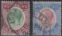 Click for more photos and details Ceylon 1927-28 King George V 5r Postally Used + 20r Fiscal Used SG365 SG367