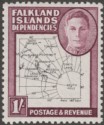 Falkland Islands Dependencies 1948 KGVI Thin Map 1sh Mint SG G16