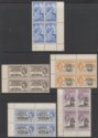 Click for more photos and details Falkland Islands Depend 1956 QEII Trans-Antarctic Overprint Block Set Mint