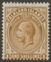 Falkland Islands 1921 KGV 1sh Deep Ochre Mint SG79