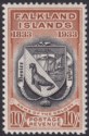 Click for more photos and details Falkland Islands 1933 KGV Centenary 10sh Black and Chestnut Mint SG137 cat £900