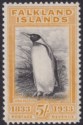 Click for more photos and details Falkland Islands 1933 KGV Centenary Penguin 5sh Blk + Yellow Mint SG136 cat£1000