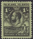 Click for more photos and details Falkland Islands 1936 KGV Whale + Penguins 1sh Blk on Brt Emerald UM Mint SG122a
