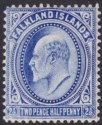 Click for more photos and details Falkland Islands 1904 KEVII 2½d Ultramarine Mint SG46 cat £30