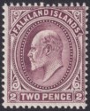 Click for more photos and details Falkland Islands 1904 KEVII 2d Purple Mint SG45 cat £25