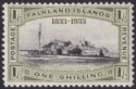 Click for more photos and details Falkland Islands 1933 KGV Centenary Government House 1sh Mint SG134 cat £75