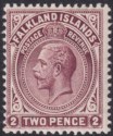 Click for more photos and details Falkland Islands 1912 KGV 2d Maroon Mint SG62