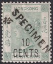 Hong Kong 1898 QV 10c on 30c w Chinese Characters SPECIMEN Mint SG55s cat £140