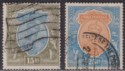 Click for more photos and details India 1928 KGV 15r, 25r wmk Multi Stars Inverted Used SG218w-219w cat £100