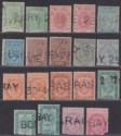 Click for more photos and details India QV 1869-78 Telegraph Selection to 50r Used Halves