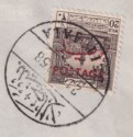 Click for more photos and details Jordan 1953 Postage Overprint Inverted on Tax 20m Used Cover SG392a Unpriced