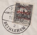 Click for more photos and details Jordan 1953 Postage Overprint Double on Tax 15m Used Cover SG391a Unpriced