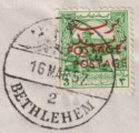 Click for more photos and details Jordan 1953 Postage Red Overprint Double on Tax 3m Used Cover SG388b cat £22
