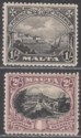 Malta 1930 KGV Postage and Revenue 1sh, 2sh Mint SG203 SG205 cat £25