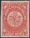 Newfoundland 1857 QV 8d Scarlet-Vermilion Imperforate Mint SG8 cat £425