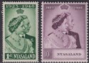 Click for more photos and details Nyasaland 1948 KGVI Royal Silver Wedding RSW 1d + 10sh UM Mint SG161-162 cat £18