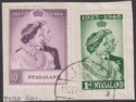 Click for more photos and details Nyasaland 1948 KGVI Royal Silver Wedding RSW 1d + 10sh Used SG161-162 cat £35