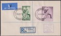 Click for more photos and details Nyasaland 1955 KGVI Royal Silver Wedding Registered Airmail Cover Used SALISBURY