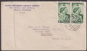 Click for more photos and details Nyasaland 1949 KGVI RSW 1d x2 Dutch Church Mission Cover Used MKHOMA - Cape Town