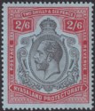Click for more photos and details Nyasaland 1913 KGV 2sh6d Black and Red on Blue Mint SG94 cat £15