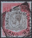 Click for more photos and details Nyasaland 1913 KGV 2sh6d Black and Red on Blue Used SG94 cat £32