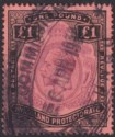 Click for more photos and details Nyasaland 1913 KGV £1 Purple and Black on Red Fiscally Used SG98