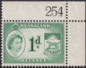 Click for more photos and details Nyasaland 1955 QEII Revenue 1d Green Sheet Number Corner Marginal Mint BF21