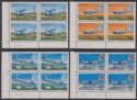 Click for more photos and details Rhodesia 1966 20th Anniv of Central African Airways Plate Blk Set Mint SG393-396