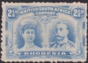 Click for more photos and details Rhodesia 1910 KGV Double Head 2½d Dull Blue Clandestine Roulette Unused SG132CR