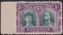 Click for more photos and details Rhodesia 1910 KGV Double Head 3sh Deep Clandestine Roulette Mint SG158CR