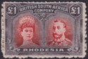 Click for more photos and details Rhodesia 1910 KGV Double Head £1 Frame Offset Clandestine Roulette Mint SG165CR