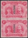 Click for more photos and details Rhodesia 1910 KGV SPECIMEN Double Head 1d Vertical Pair Unused SG123s